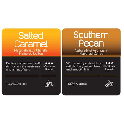 Roast Ridge Single Serve Coffee Pods for Keurig K-Cup Brewers, Variety Pack, Medium Roast, 100 Count (50 each: Salted Caramel, Southern Pecan)
