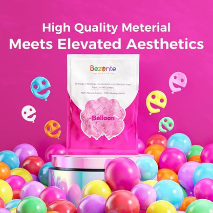 Bezente Burgundy Latex Party Balloons - 150 Pack of 5-Inch Dark Ruby Matte Balloons for Festive Celebrations
