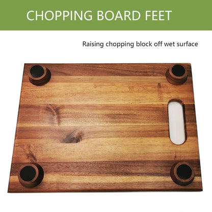 Wooden Cutting Board Feet with Non-Slip Silicone for Butcher Block, Wooden Cutting Board Legs with Screw