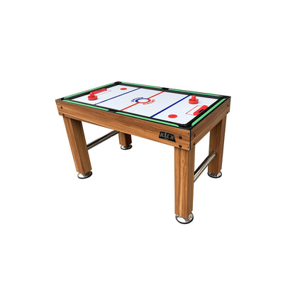KICK Pentacle 55" 5-in-1 Multi Game Table (Brown) – Foosball, Billiards/Pool, Push Hockey, Shuffleboard & Bowling