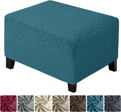 2026 (L:18"-27") ZNSAYOTX Rectangle Ottoman Cover Super Stretch Soft Footrest Slipcover Form Fit, Universal Folding