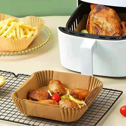 Air Fryer Liners Disposable,200Pcs Parchment Paper,LYHOLKEER 8IN Disposable Air Fryer Paper Liners for 5-8QT Air Fryer, Non-Stick, Square Liners Free of Bleach