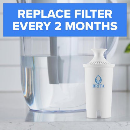 Brita Standard Water Filter | BPA-Free Pitcher Filter Reduces Copper, Cadmium & Mercury | 8-Pack, White