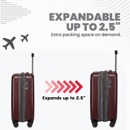 Spyder Traverse 3 Piece Carry On & Checked Suitcase Set with 360° Spinner Wheels, TSA Approved Lock (20 Inch, 25 Inch, 29 Inch), Cherry