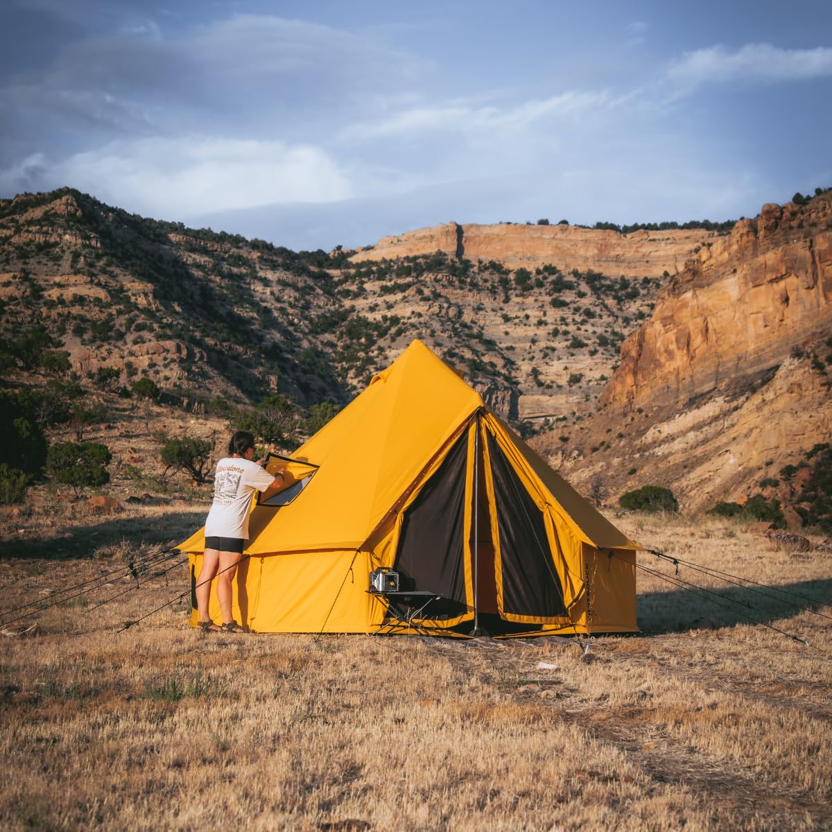 WHITEDUCK Regatta Canvas Bell Tent - w/StoveJack, Waterproof, 4 Season Luxury Camping and Glamping Yurt Tent Outdoor (16.5' (5M), Water Repellent, Tuscan Sun)