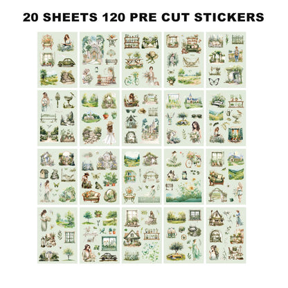 Auguro 4 Books for Seasons Stickers for Scrapbooking 480 Pre-Cut Pet Transparent Stickers for journaling Spring Summer Fall and Winter Sticker