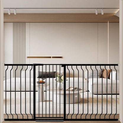ALLAIBB Black 40.55" Extra Tall Wide 57.48-73.62" Baby Gate Pressure Mounted Walk Through Child Kids Safety Toddler Tension Pet Dog Gates with Extension for Doorways Kitchen