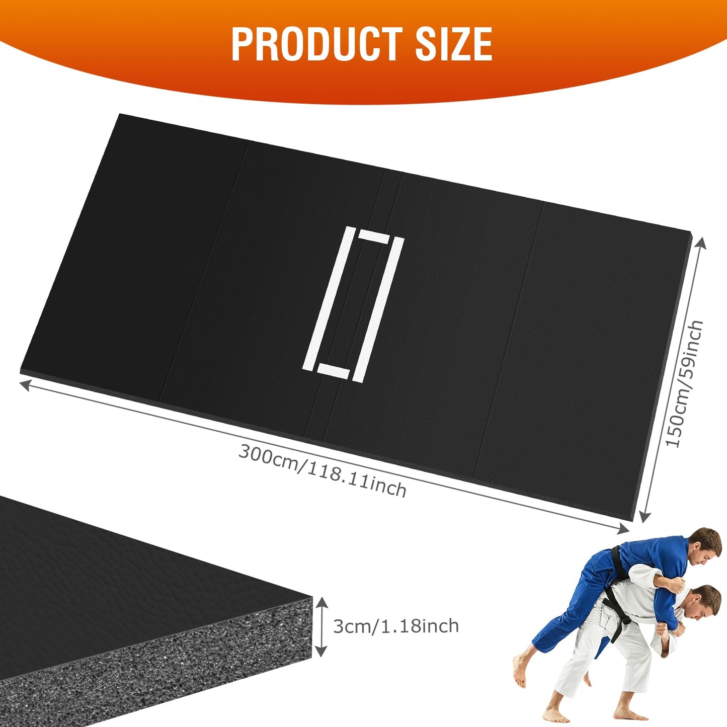 Generic Rollout Wrestling Mat Waterproof Gymnastics Training Mat for BJJ MMA Martial Art Boxing Grappling & Judo