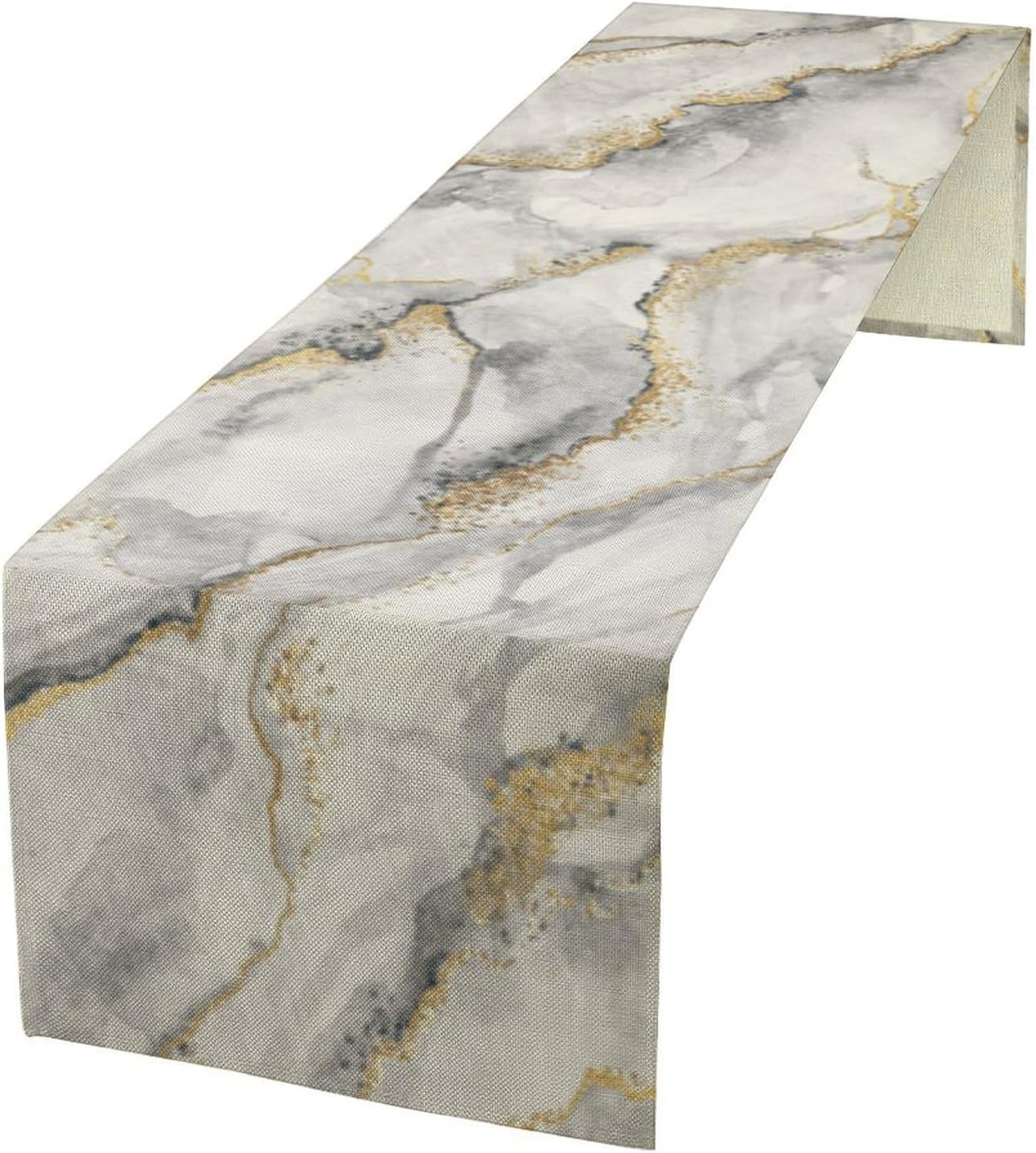 ShiTingYu 13x36 Inch Marble Table Runner Gold Grey Table Dresser Runners Modern Table Coffee Table Runner for Home