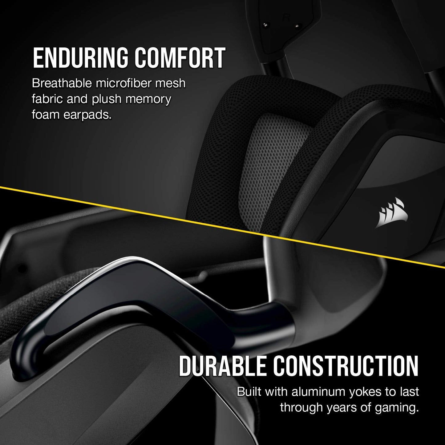 Corsair Void RGB Elite Wireless Gaming Headset – 7.1 Surround Sound – Omni-Directional Microphone – Microfiber Mesh Earpads – Up to 40ft Range – iCUE Compatible – PC, Mac, PS5, PS4 – Carbon