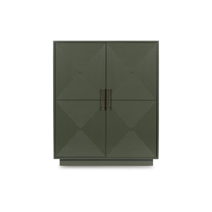 Signature Design by Ashley Geirwood Contemporary Accent Cabinet with Shelf and Geometric Pattern, Green