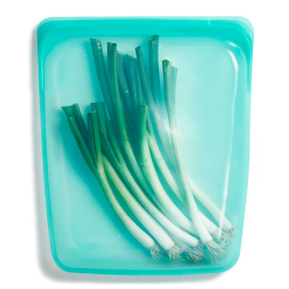 Stasher Silicone Reusable Storage Bag, Half Gallon Bag, Reusable Freezer Bags, Microwave, Dishwasher, Oven Safe, Sous Vide, Premium Lunch Container, Eco Friendly, Food Storage Bags, 64 oz, Aqua