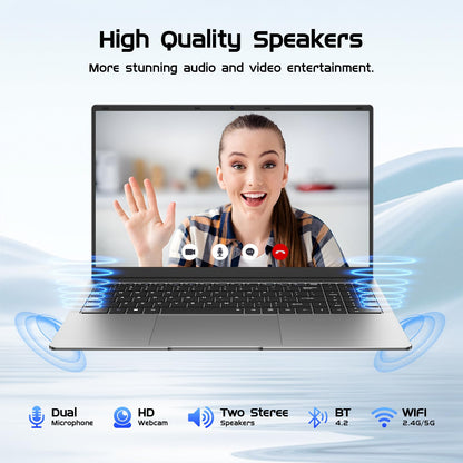 HYPERSTRIX Laptop Computer 15.6" Win11 Pro Laptops 8GB RAM 256GB SSD,Ms Office 365, 100% sRGB Screen, N4000 Processor, Notebook, Dual Band WiFi5, BT4.2, USB-A, HDMI,FHD 1920 * 1080 Display,Silver