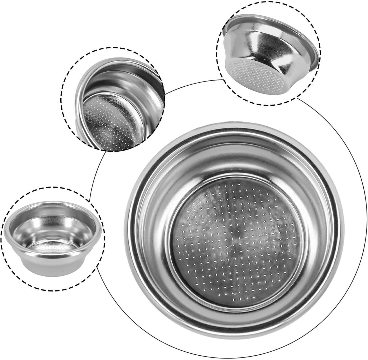 54mm Non Pressurized Filter Basket for Breville Portafilter, 10 Grams Capacity, 2 Pack