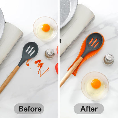 Hasense Spoon Rest for Stove Top, Cooking Spoon Holder for Kitchen Counter, Porcelain Utensil Rest, Modern Decor