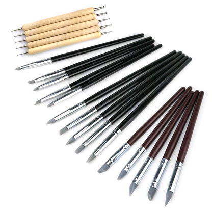 Hamineler 20Pcs Silicone Clay Sculpting Tool Clay Shaping Modeling Wipe Out Tools, Modeling Dotting Tool Pottery Sculpture Carving Tools