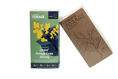 Oasis Forage Floral Foam Strong | Securely Holds Branches and Big Stems | Degradable | Superior Hydration for Foraged Botanicals | Dark Brown | Pack of 2 Bricks