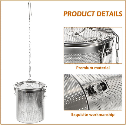 Hemoton Stainless Steel Tea Ball Infuser, Large Capacity Strainer with Extended Chain Hook for Brew Loose Leaf Tea
