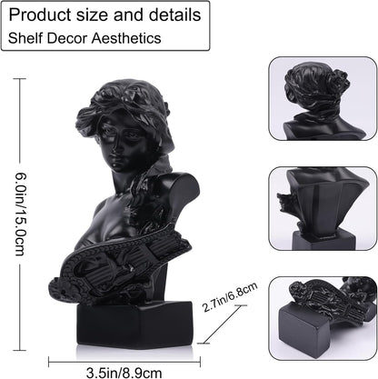 LCCCK 6" H Black Greek Mythology Bust Statue, Resin Aphrodite Sculpture for Coquette Room Decor