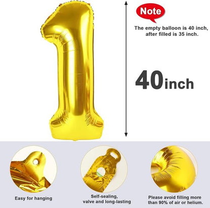 Gold Foil Number Balloons - 40 Inch 15th Birthday Decorations | Perfect for Weddings & Anniversaries