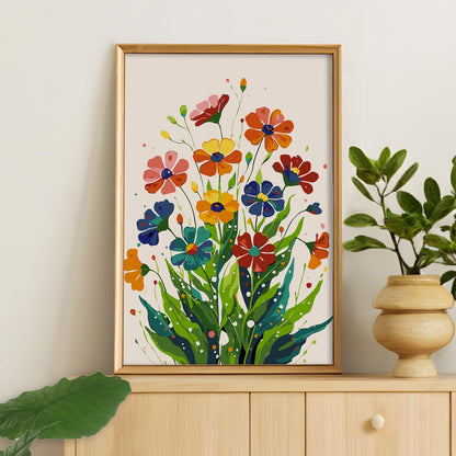 Camocin Framed Paint by Numbers Kit for Adults, Flowers Paint by Numbers with Frame, Floral Acrylic Adult Painting by Number Kits on Canvas Framed for Gift Home Wall Decor 12 x 16 Inch