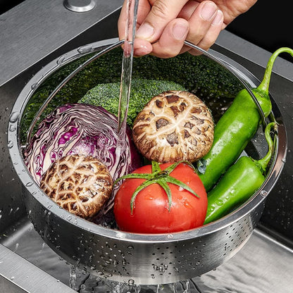 Luxshiny Rice Cooker Steamer Basket with Handle, Stainless Steel for Steaming Food, Meat, Fish, Rice, Veggies