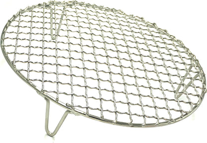 Round Barbecue Wire Rack with 2" Height Legs Dia 9.5" - Multi-Purpose Grill Cooling Rack for Airfryer