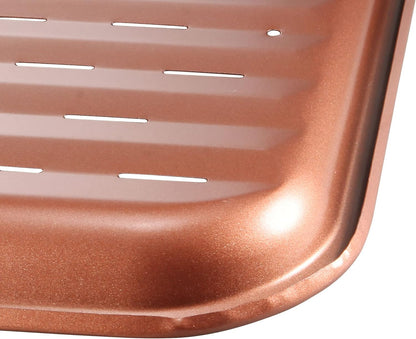 uxcell BBQ Grill Pans, Carbon Steel Non-Stick Barbecue Trays for Grilling Meat, Vegetables, and Seafood