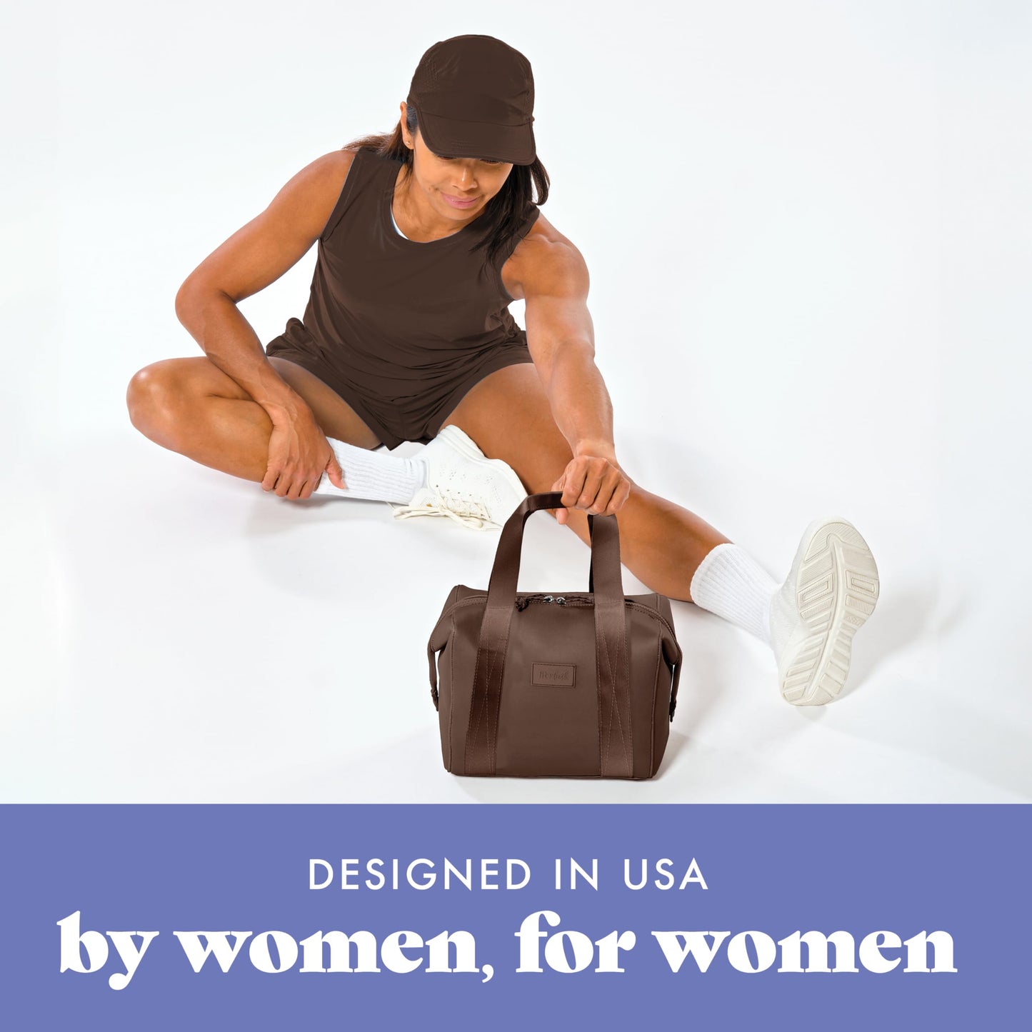 Fit & Fresh Remi Lunch Bag for Women Work – Neoprene Lunch Tote with Containers & Ice Pack, Reusable Meal Prep Lunch Box, Large Capacity, Machine Washable, Chocolate