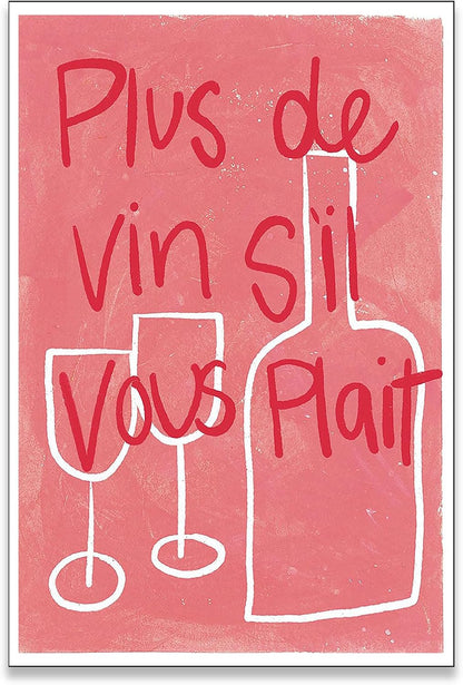 zphvaqd 16 24 Pink Canvas Wall Art Print Wine Pictures Feminist Posters French posterTrendy Teen Girl Funky Home Decor