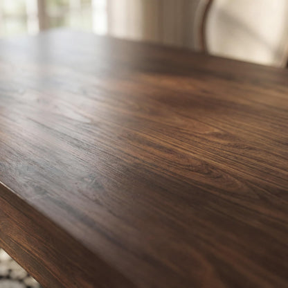 HOMSETTIE Farmhouse Dining Table for 6-8 People, 68.9" Rustic Kitchen Table with 6 Drawers, Long Rectangle Dinner Table with Wood Grain for Dining Room, Brown