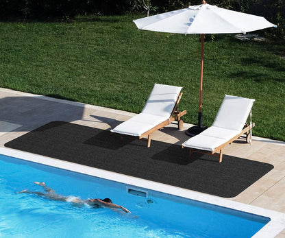 House, Home and More Indoor Outdoor Double-Ribbed Carpet Runner with Skid-Resistant Rubber Backing - Smokey Black - 3 Feet x 15 Feet