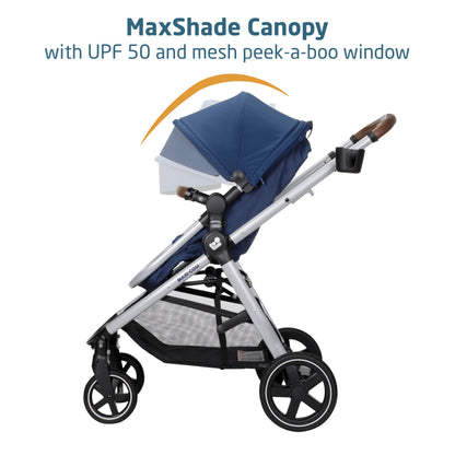 Maxi-Cosi Zelia™ Luxe 5-in-1 Modular - Baby Travel System Car Seat and Stroller, Infant Car Seat and Stroller Combo, Baby Car Seat and Stroller Combo in New Hope Navy