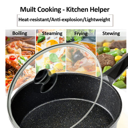 12" Glass Lid for Frying Pan, Tempered Replacement Cover Compatible with All 12 inches Cookware for Skillets, Round Cast Iron, Cast Aluminium, Stainless Steel Pans &Pots