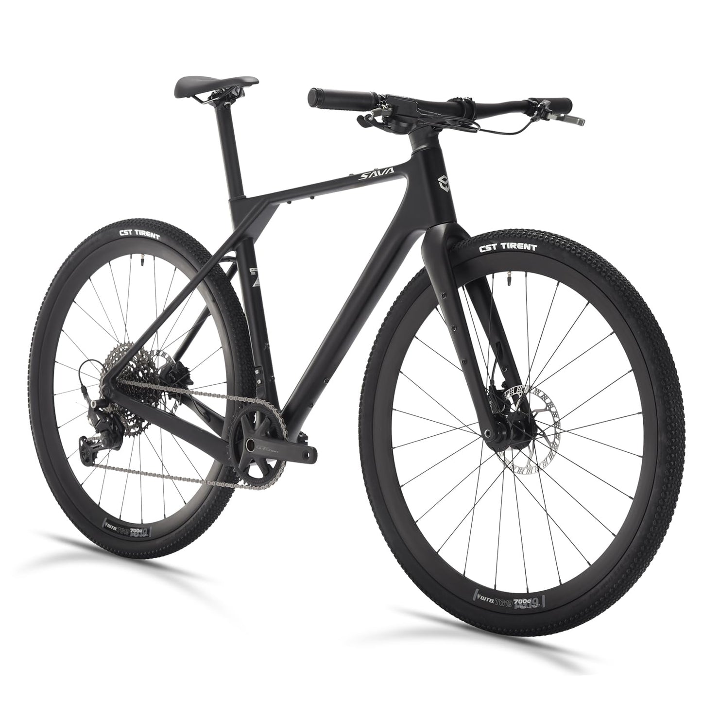 SAVADECK Carbon Gravel Bike - T800 Carbon Frame & Fork | Shimano U6000 11-Speed Groupset | Hydraulic Disc Brakes | 700CX40mm All-Terrain Tires | Men & Women Road/Off-Road Bicycle (Black, 53cm)