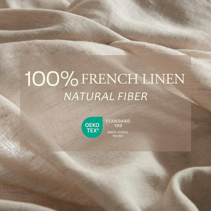 DAPU 100% Linen Duvet Cover Set - Breathable Natural French Flax | Soft, Lightweight, Durable for Hot Sleepers (Queen)