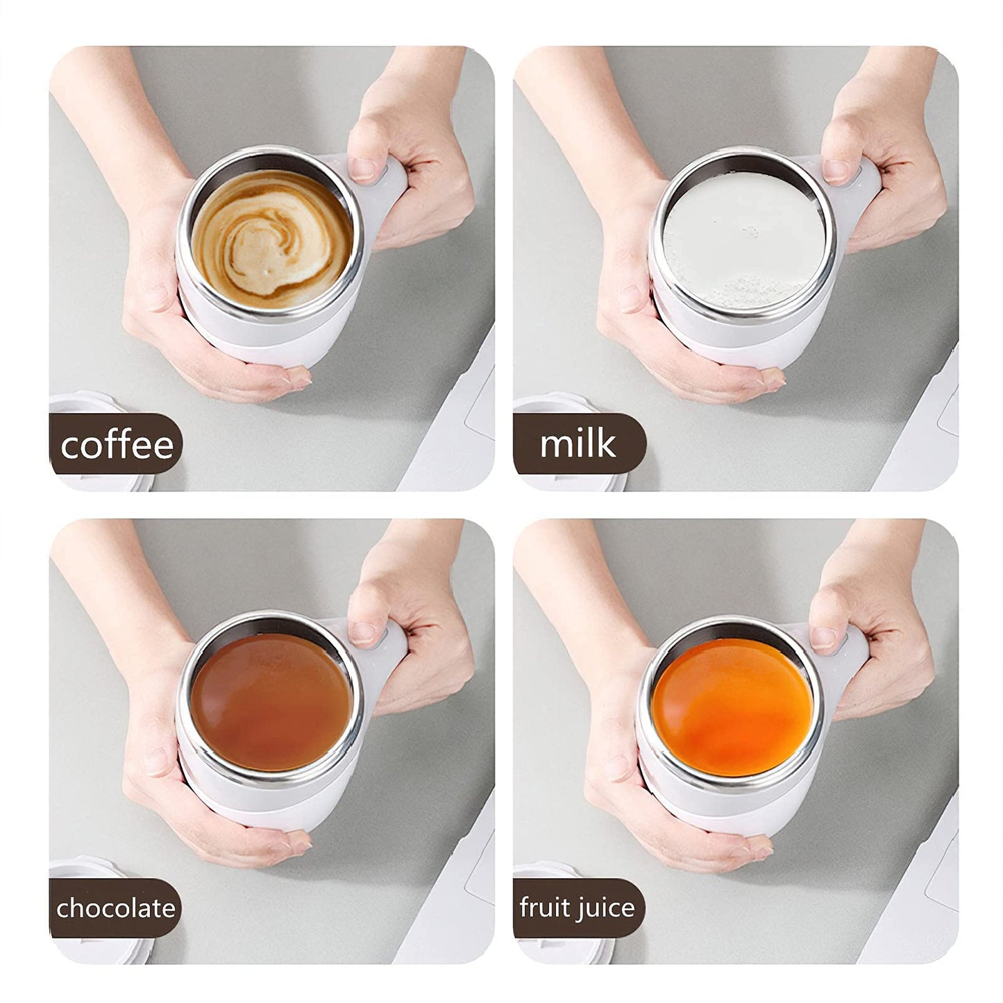 TXLOOK Automatic Magnetic Stirring Coffee Mug, Rotating Home Office Travel Mixing Cup，Funny Electric Stainless Steel Self Mixing Coffee Tumbler, Suitable for Coffee, Milk, Cocoa and Other Beverages……