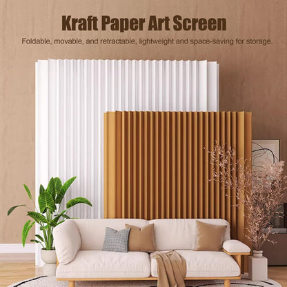 Portable Folding Privacy Room Divider, Freestanding Paper Screen Wall Partition for Indoor Use, Ideal for Home Office Studio Exhibition, H160xL500cm