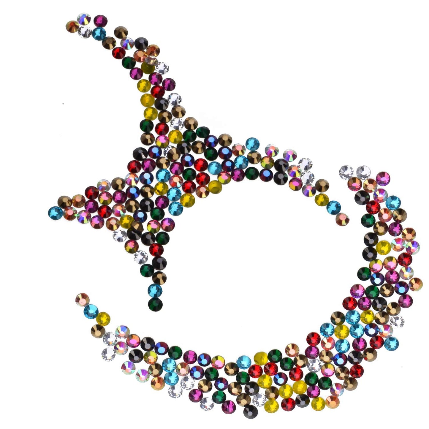 1800Pcs Hot Fix Glass Flatback Rhinestones HotFix Round Crystal Gems 5MM (12 Mixed Colors, 5mm SS20)