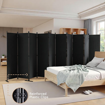 C-Hopetree 10 Panels Room Divider, 6 Ft Tall Indoor Folding Privacy Screen, Portable Partition Separator, Freestanding Separation Temporary Wall for Office, Bedroom, 197" W X 71" H, Black