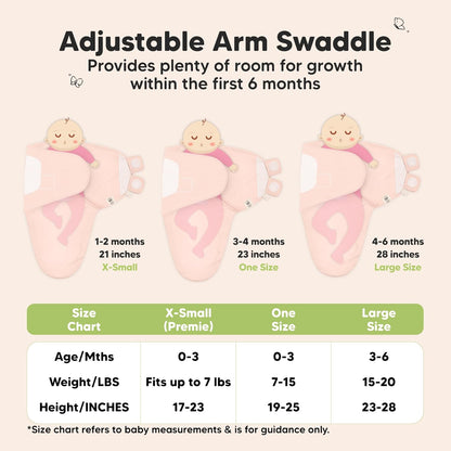 Skiennix Organic Baby Swaddle Sleep Sacks - Soft & Snug for Newborns 3-6 Months | 3-Pack (Angelic, L)
