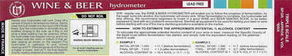 Triple Scale Hydrometer for Wine and Beer