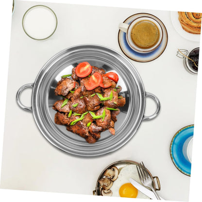 Zerodeko Stainless Steel Griddle Set, Asian Noodles Saute Pan with Lid, Non Stick Skillet for Camping