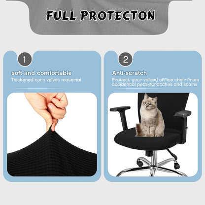 Lounsweer 3 Pieces Headrest Chair Cover, Office Chair Cover, Rolling Desk Chair Cover, Gaming Chair Covers, Stretch