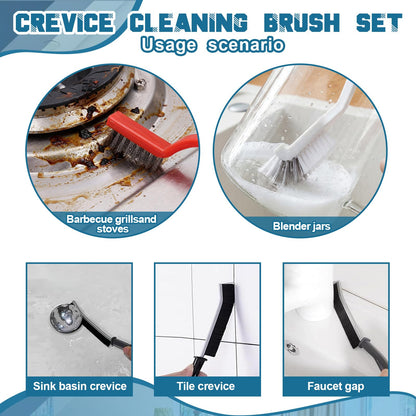 Yiyiring 11 Pcs Cleaning Brush Set with Squeegee Crevice Gap Brushes Handheld Scrub Brush and Hard Bristle Detail Brushes Multi-Purpose Household Cleaning Tools for Kitchen Bathroom Sink Grout Window