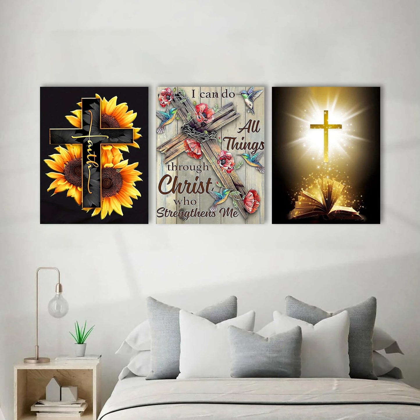 6 Pack Cross Diamond Art Kits for Adults - Inspirational 5D Diamond Painting Kits for Adults Beginners, Jesus Christ DIY Full Drill Round Rhinestone Gem Art Crafts Paintings for Home Wall Decor 12x16
