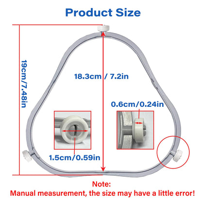 7.48 in W11252182 Microwave Turntable Ring Replacement for Whirlpool with Rollers 8206227 Microwave Glass Tray Support Holder for Whirlpool Microwave Inner Ring Accessories Parts