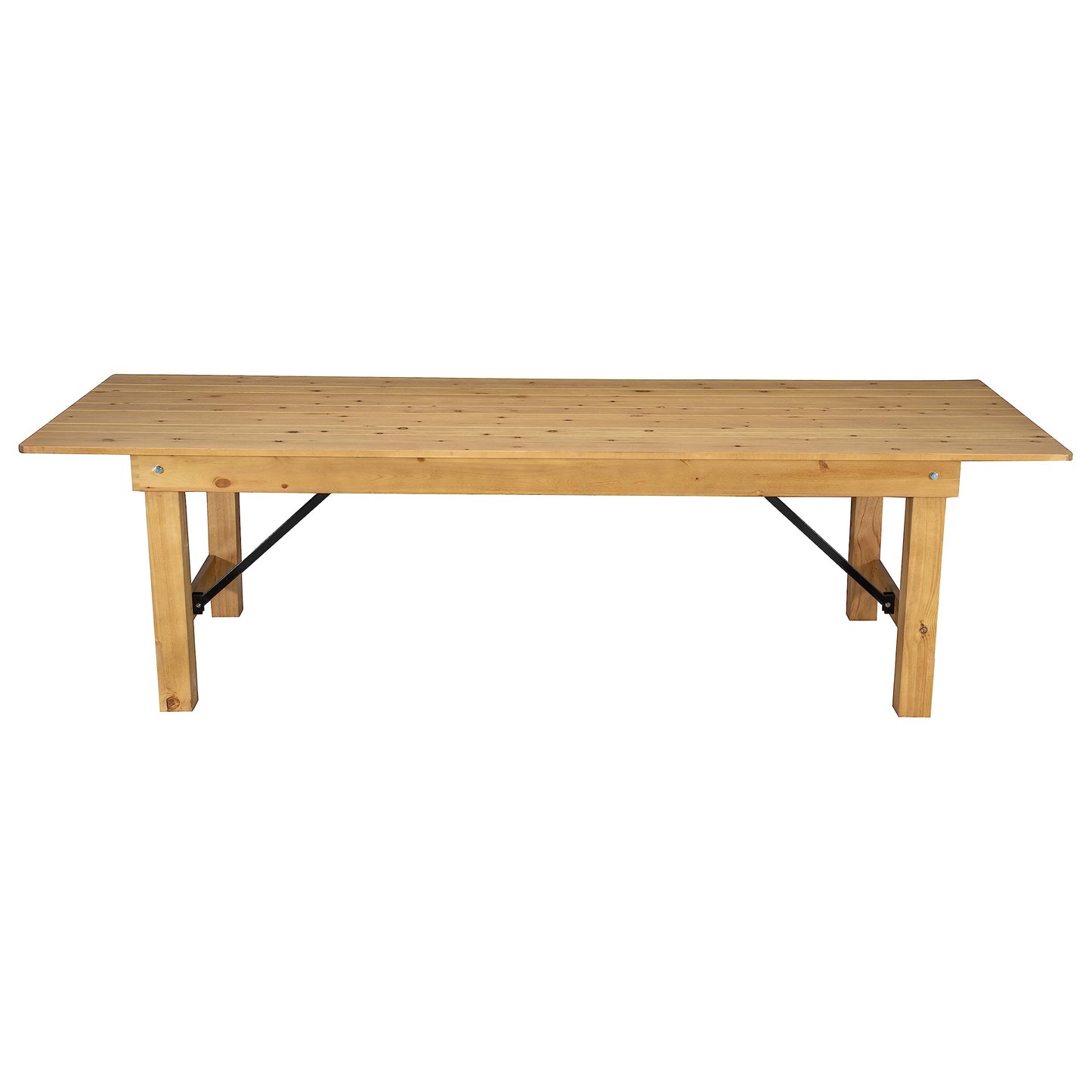 Taylor & Logan Ingles 9' x 40" Rectangular Antique Rustic Light Natural Solid Pine Folding Farm Table