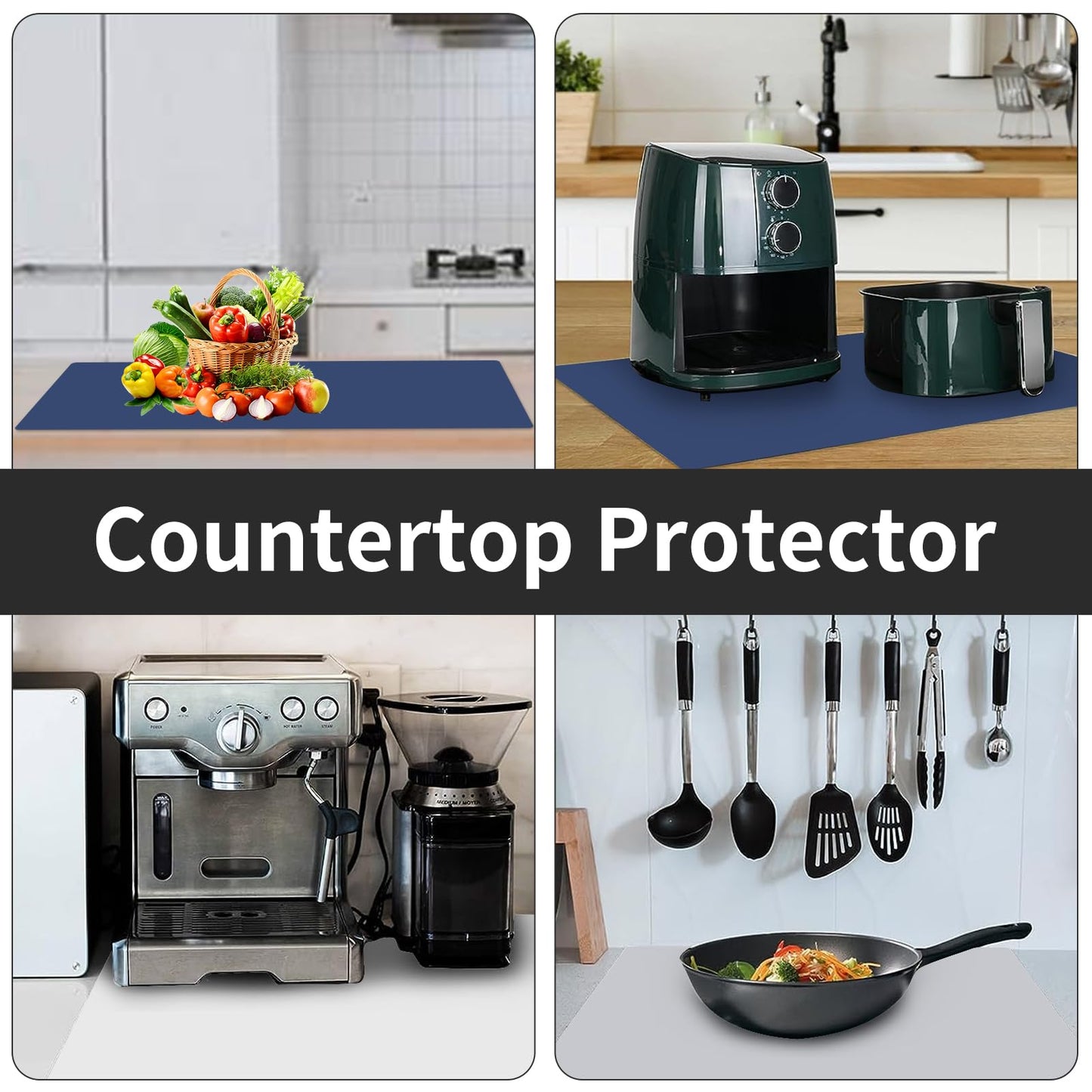 Extra Large Silicone Mat, 78.7”x 23.6”Non-Slip Heat Resistant Mats, Thicken Kitchen Countertop Protector Mat, Cuttable Waterproof Protector Mats for Kitchen Counter or Crafts (Semitransparent)
