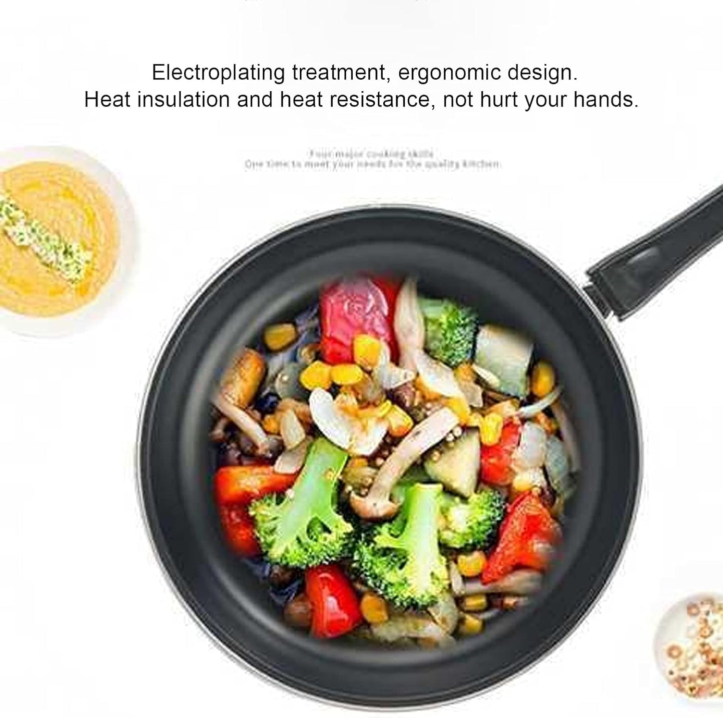 AUNMAS Nonstick Frying Pan, Mini Stainless Steel Cooking Pan, Thickened Wall Skillet for Induction Cooker